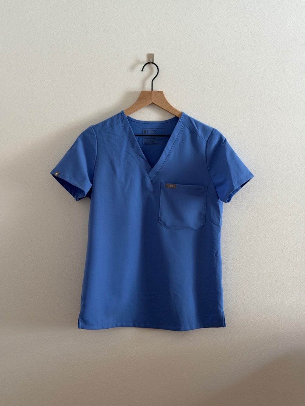 Figs V-Neck Scrub Top in Ceil Blue